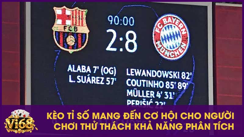 Kèo tỉ số mang đến cơ hội cho người chơi thử thách khả năng phân tích
