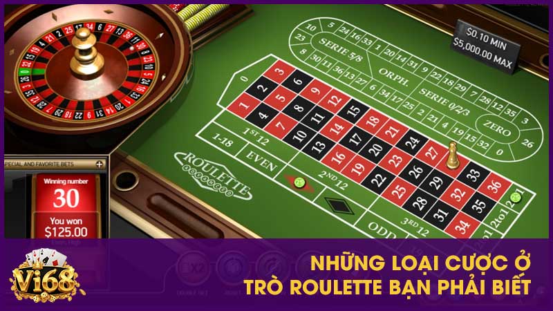 Những loại cược ở trò roulette bạn phải biết